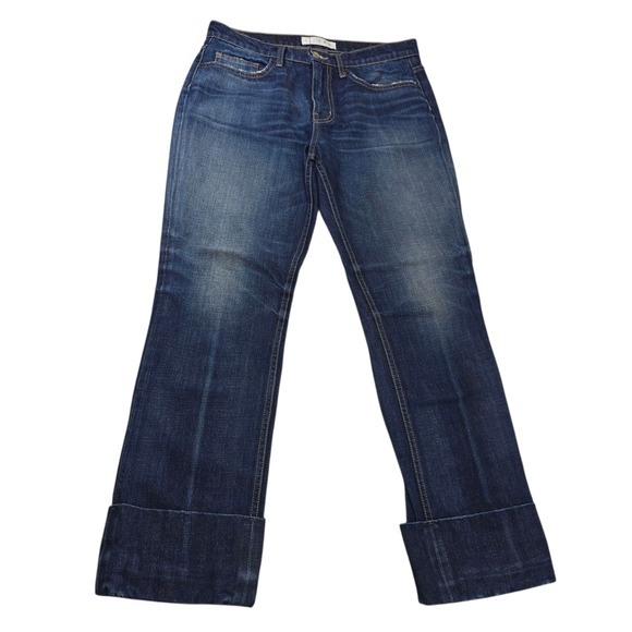 TRE by Natalie Ratabesi Jeans Womens Size 30 Dark Wash Denim Cropped Cuff - Picture 1 of 8